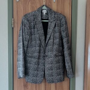 Nine West Black and White Tweed Blazer